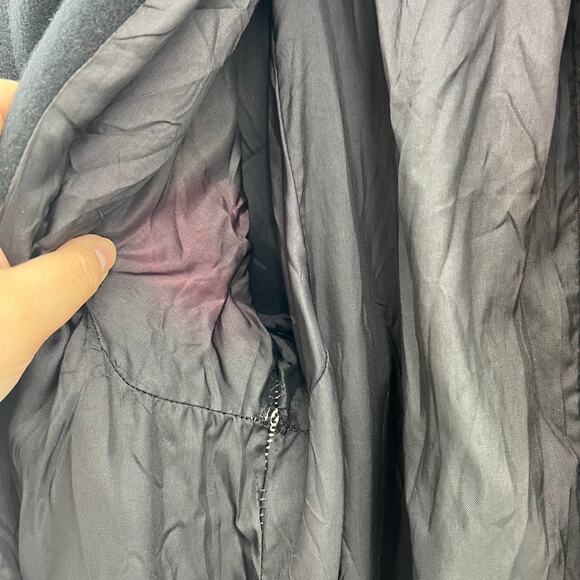 Jill Jr. MEDIUM American VINTAGE 70s Black Wool Blend Opera Over Trench Coat - Picture 10 of 12